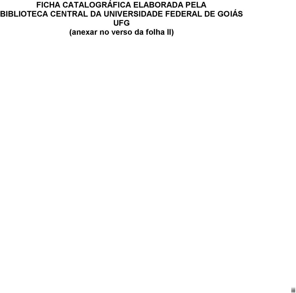 UNIVERSIDADE FEDERAL DE GOIÁS