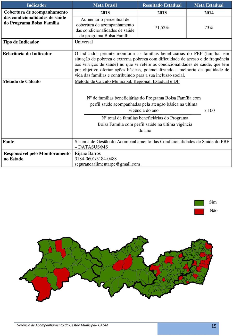 beneficiárias do PBF (famílias em situação de pobreza e extrema pobreza com dificuldade de acesso e de frequência aos serviços de saúde) no que se refere às condicionalidades de saúde, que tem por