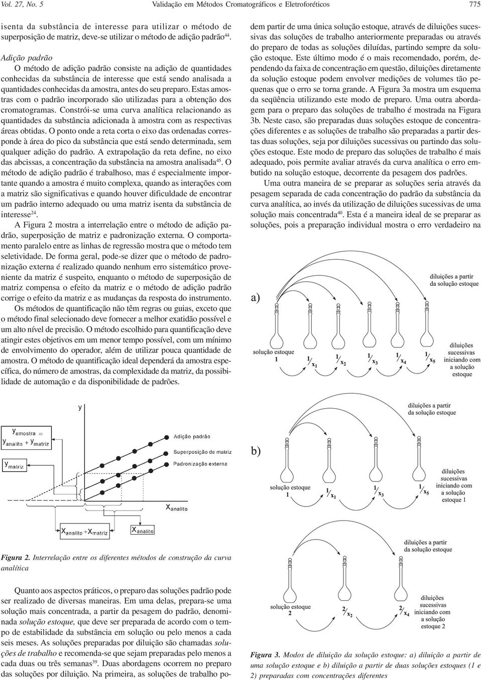 Adição padrão O método de adição padrão consiste na adição de quantidades conhecidas da substância de interesse que está sendo analisada a quantidades conhecidas da amostra, antes do seu preparo.