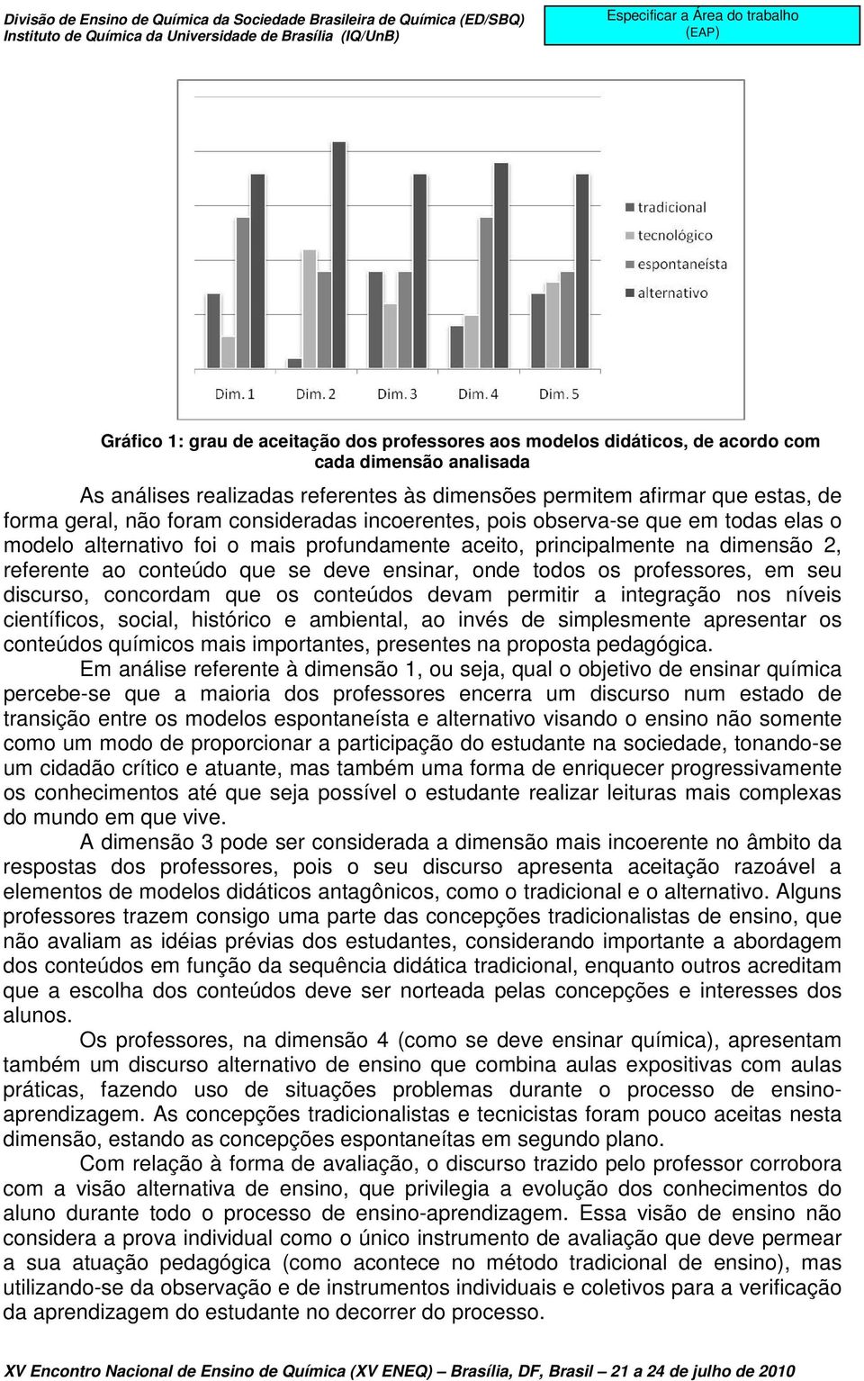 onde todos os professores, em seu discurso, concordam que os conteúdos devam permitir a integração nos níveis científicos, social, histórico e ambiental, ao invés de simplesmente apresentar os