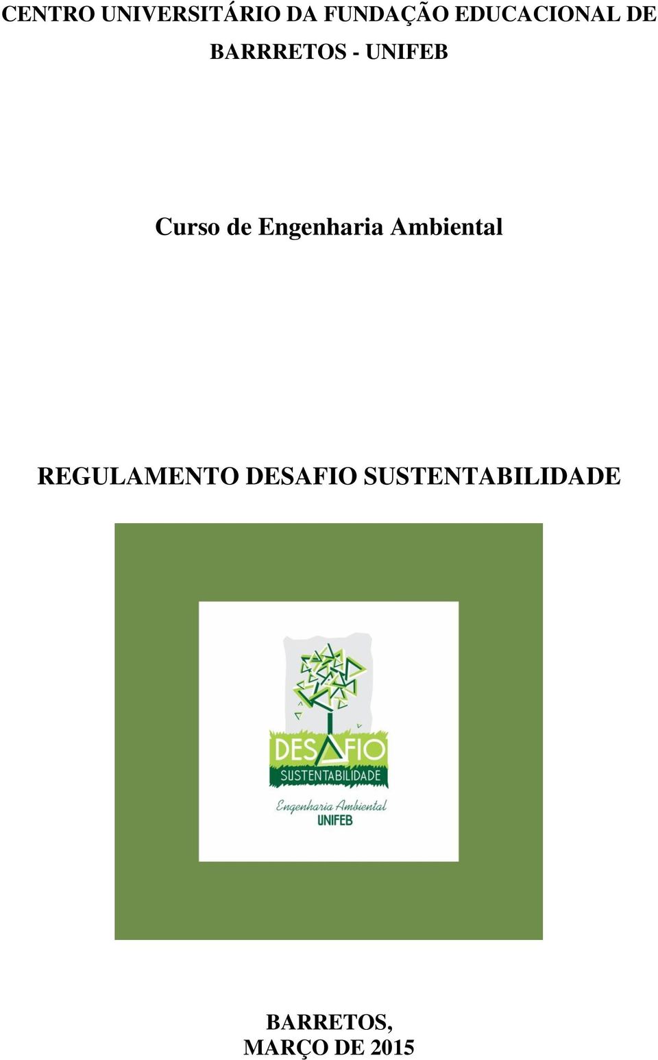 de Engenharia Ambiental REGULAMENTO