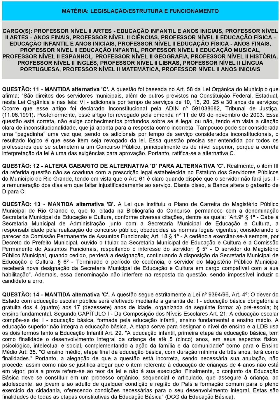 NÍVEL II ESPANHOL, PROFESSOR NÍVEL II GEOGRAFIA, PROFESSOR NÍVEL II HISTÓRIA, PROFESSOR NÍVEL II INGLÊS, PROFESSOR NÍVEL II LIBRAS, PROFESSOR NÍVEL II LÍNGUA PORTUGUESA, PROFESSOR NÍVEL II