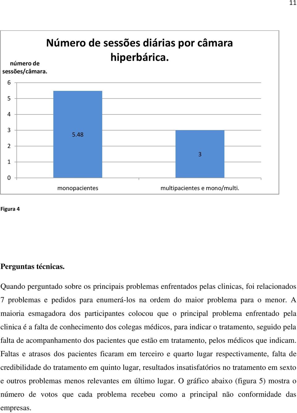 A maioria esmagadora dos participantes colocou que o principal problema enfrentado pela clinica é a falta de conhecimento dos colegas médicos, para indicar o tratamento, seguido pela falta de