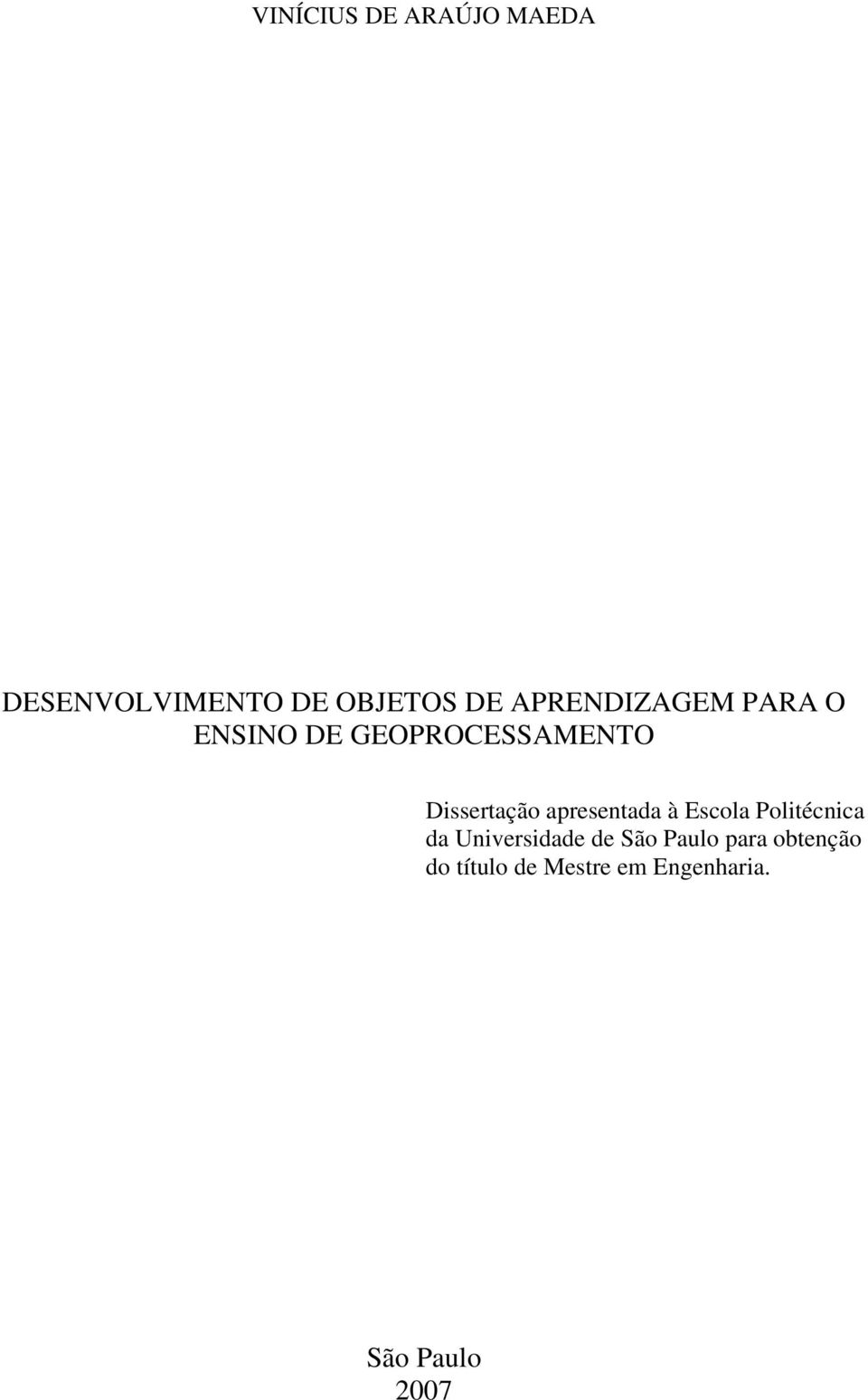 apresentada à Escola Politécnica da Universidade de São