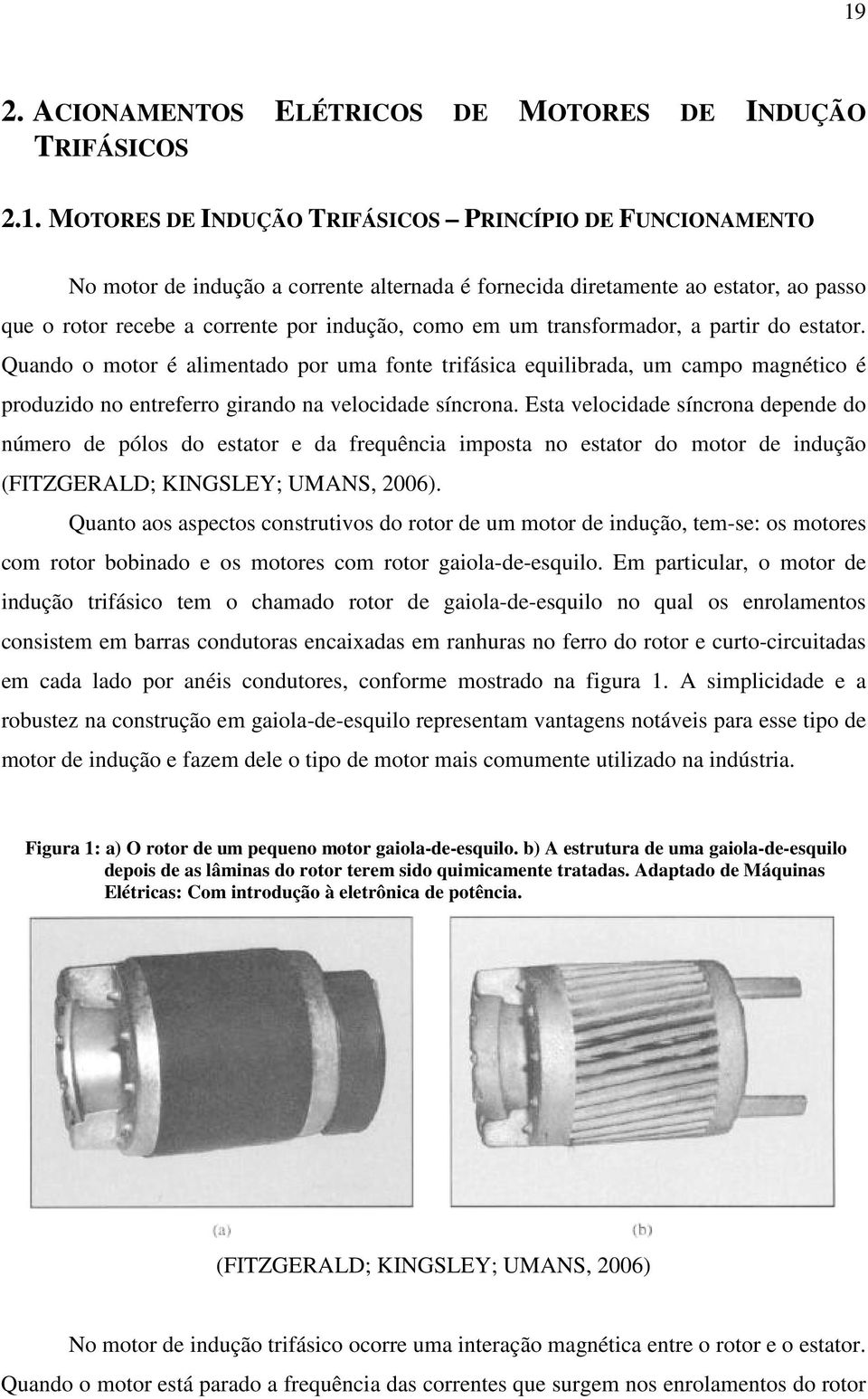 Quando o motor é alimentado por uma fonte trifásica equilibrada, um campo magnético é produzido no entreferro girando na velocidade síncrona.