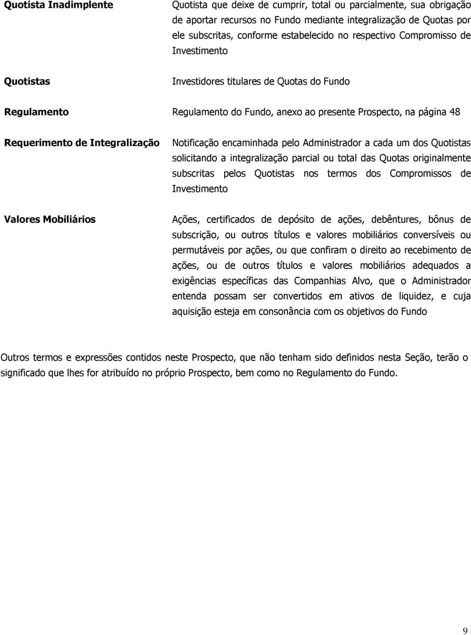 Notificação encaminhada pelo Administrador a cada um dos Quotistas solicitando a integralização parcial ou total das Quotas originalmente subscritas pelos Quotistas nos termos dos Compromissos de