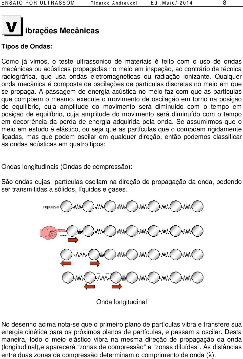 contrário da técnica radiográfica, que usa ondas eletromagnéticas ou radiação ionizante. Qualquer onda mecânica é composta de oscilações de partículas discretas no meio em que se propaga.