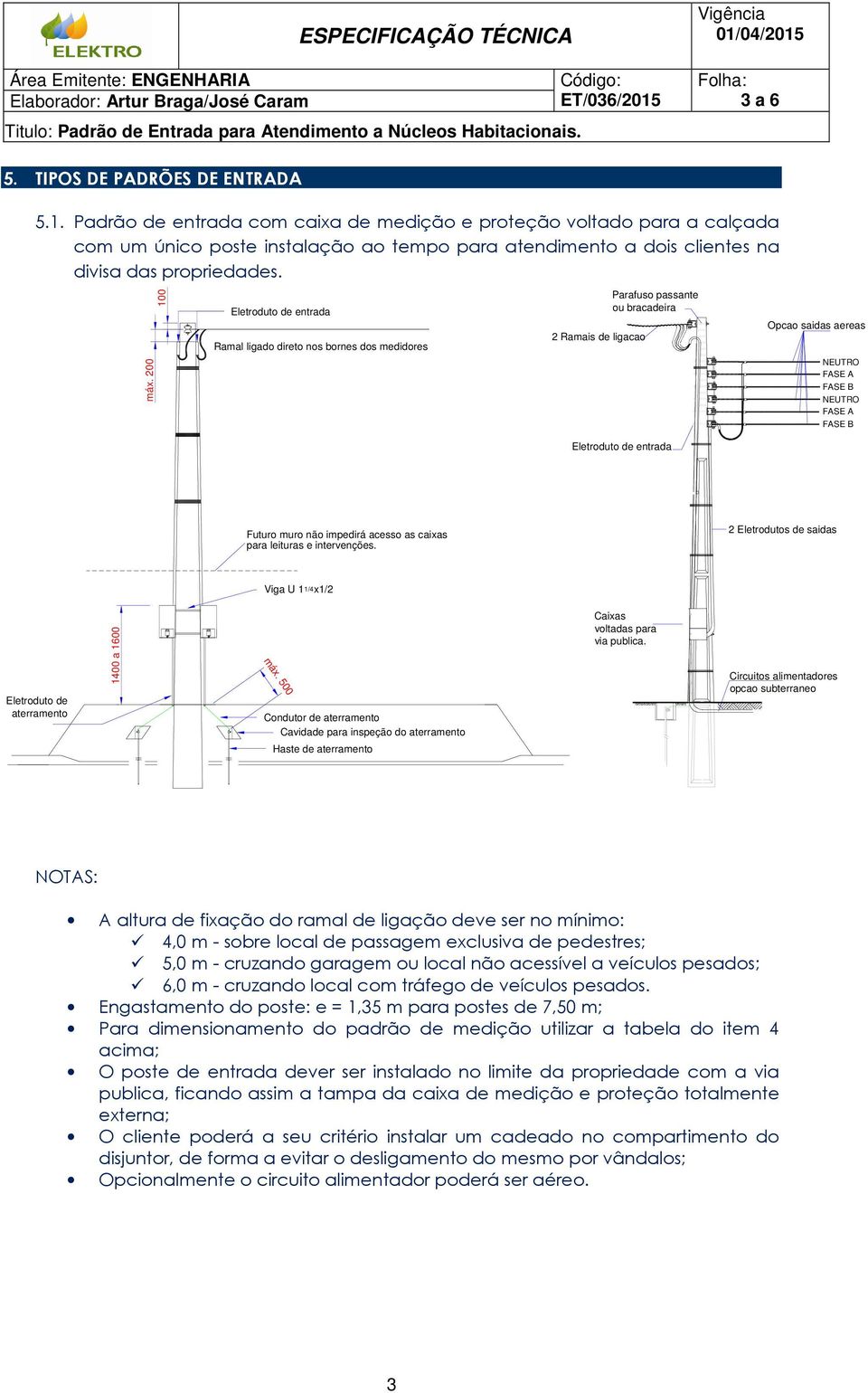 200 100 Eletroduto de entrada Ramal ligado direto nos bornes dos medidores 2 Ramais de ligacao Parafuso passante ou bracadeira Eletroduto de entrada Opcao saidas aereas NEUTRO FASE A FASE B NEUTRO