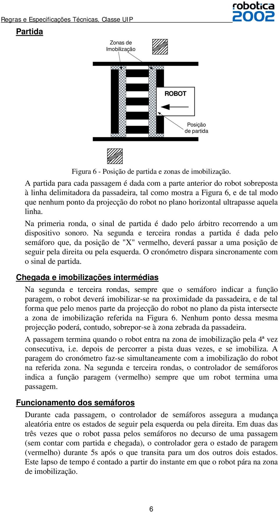 plano horizontal ultrapasse aquela linha. Na primeria ronda, o sinal de partida é dado pelo árbitro recorrendo a um dispositivo sonoro.