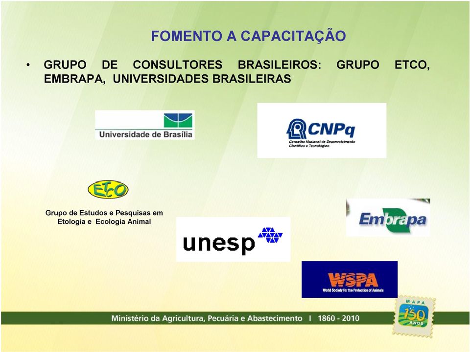 EMBRAPA, UNIVERSIDADES BRASILEIRAS Grupo