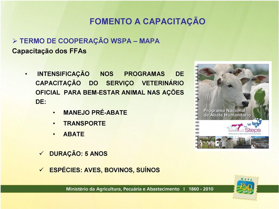 VETERINÁRIO OFICIAL PARA BEM-ESTAR ANIMAL NAS AÇÕES DE: MANEJO