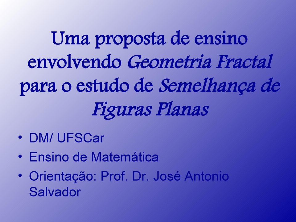 UFSCar Figuras Planas Ensino de Matemática