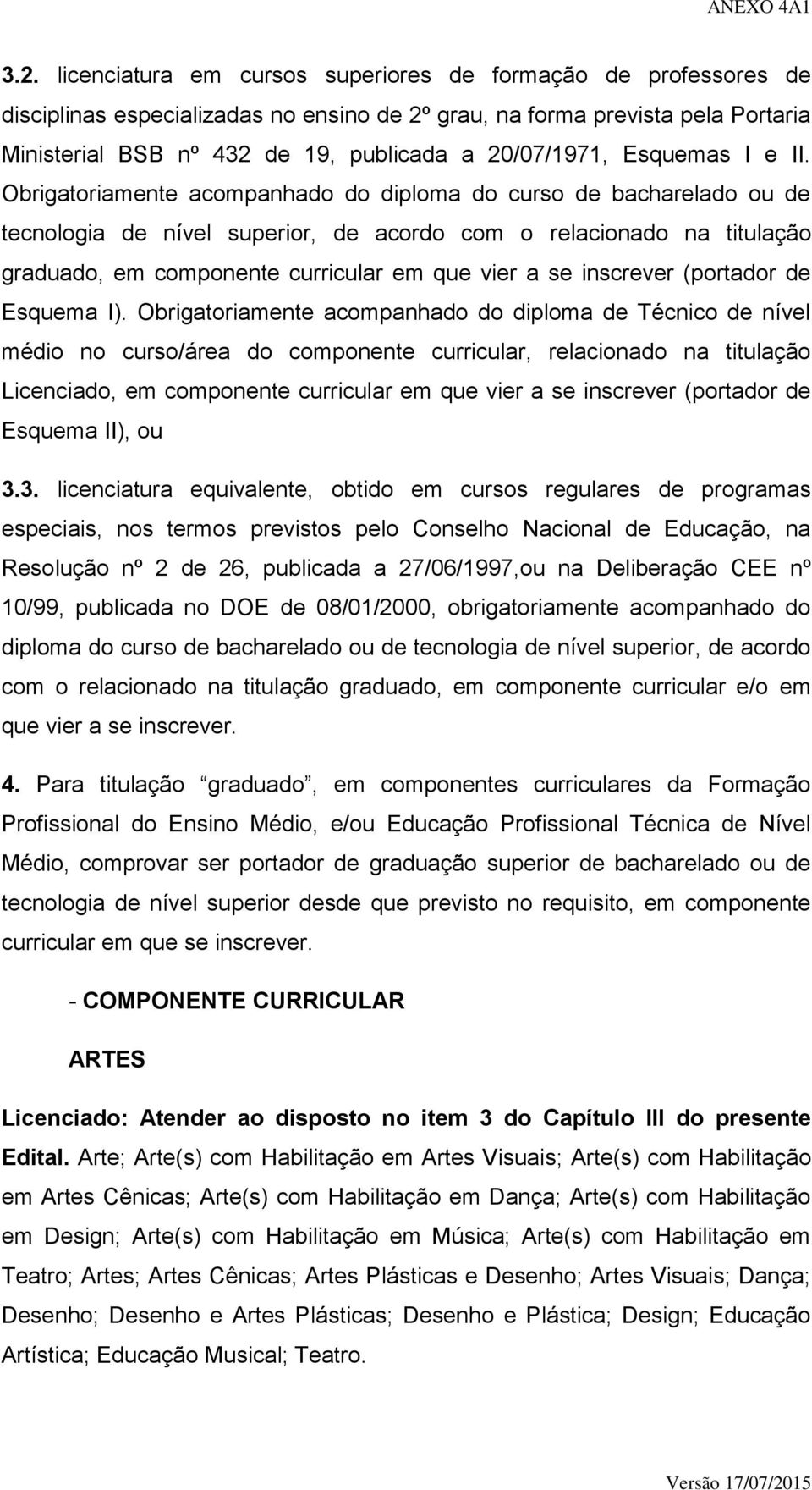 Obrigatoriamente acompanhado do diploma do curso de bacharelado ou de tecnologia de nível superior, de acordo com o relacionado na titulação graduado, em componente curricular em que vier a se