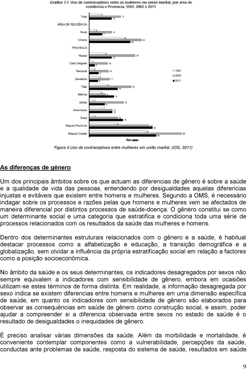 diferencias injustas e evitáveis que existem entre homens e mulheres.