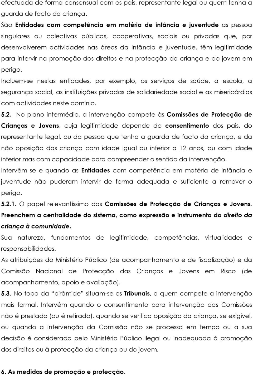 infância e juventude, têm legitimidade para intervir na promoção dos direitos e na protecção da criança e do jovem em perigo.