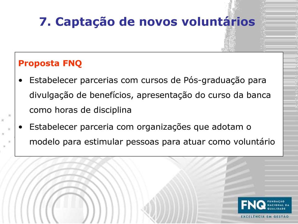 curso da banca como horas de disciplina Estabelecer parceria com