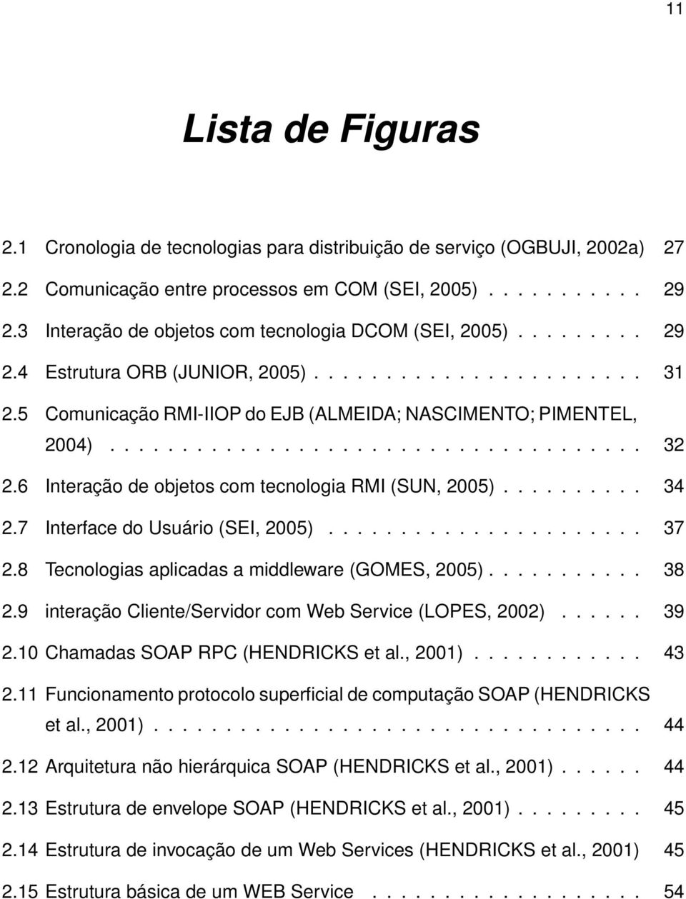 .................................... 32 2.6 Interação de objetos com tecnologia RMI (SUN, 2005).......... 34 2.7 Interface do Usuário (SEI, 2005)...................... 37 2.