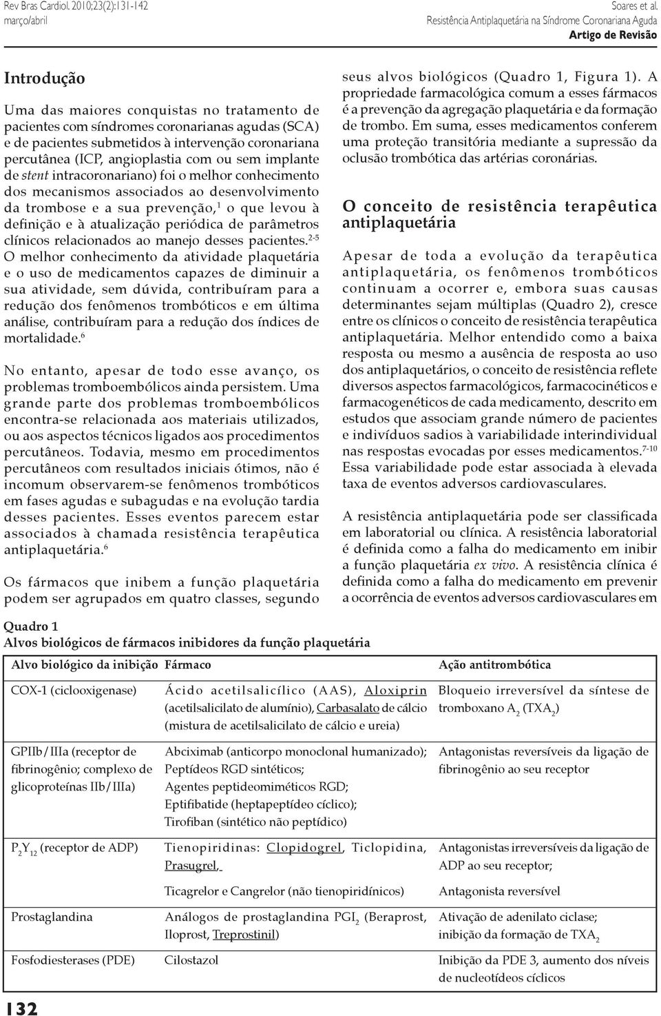 implante de stent intracoronariano) foi o melhor conhecimento dos mecanismos associados ao desenvolvimento da trombose e a sua prevenção, 1 o que levou à definição e à atualização periódica de