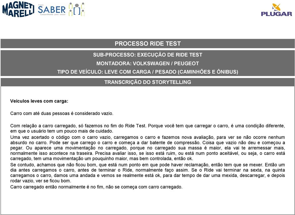 Porque você tem que carregar o carro, é uma condição diferente, em que o usuário tem um pouco mais de cuidado.