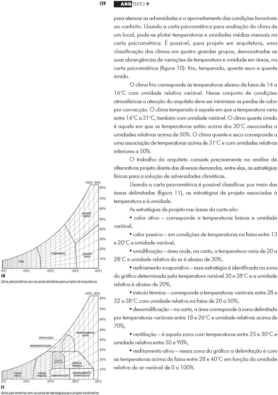 É possível, para projeto em arquitetura, uma classificação dos climas em quatro grandes grupos, demonstradas as suas abrangências de variações de temperatura e umidade em áreas, na carta