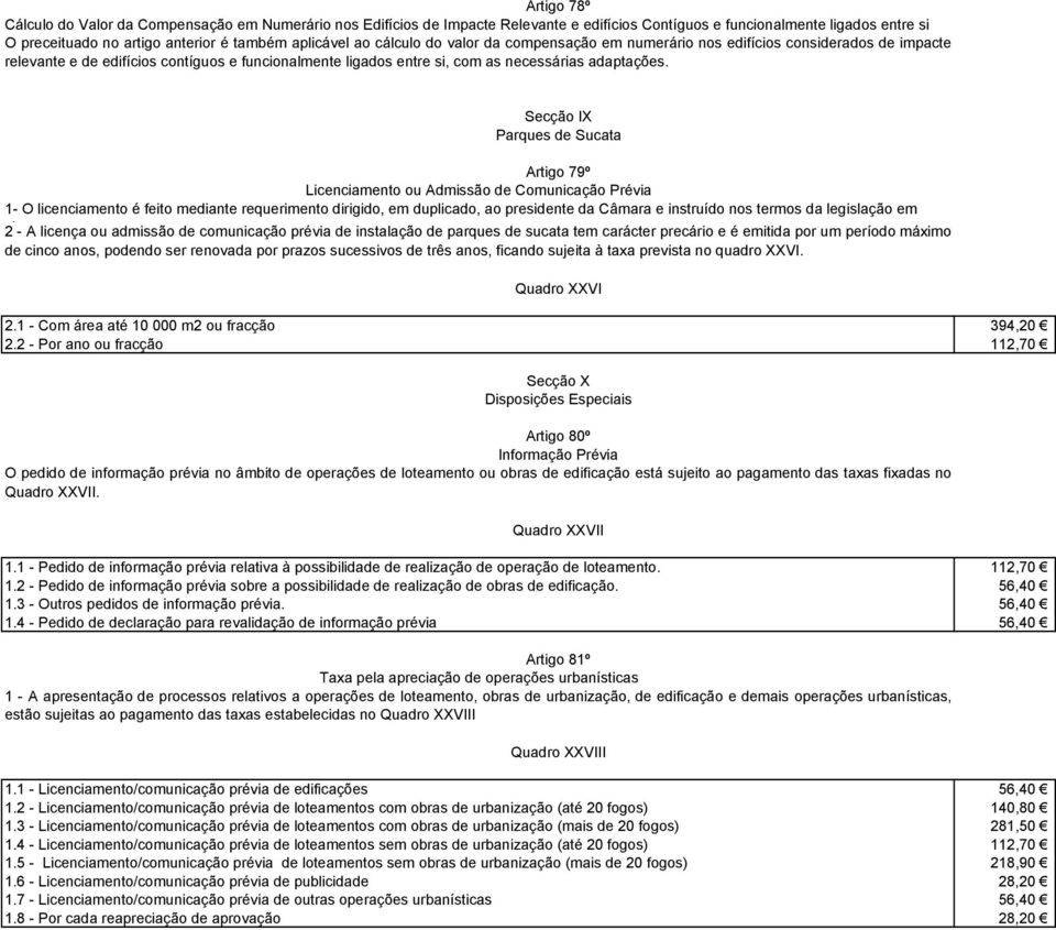 Secção IX Parques de Sucata Artigo 79º Licenciamento ou Admissão de Comunicação Prévia 1- O licenciamento é feito mediante requerimento dirigido, em duplicado, ao presidente da Câmara e instruído nos