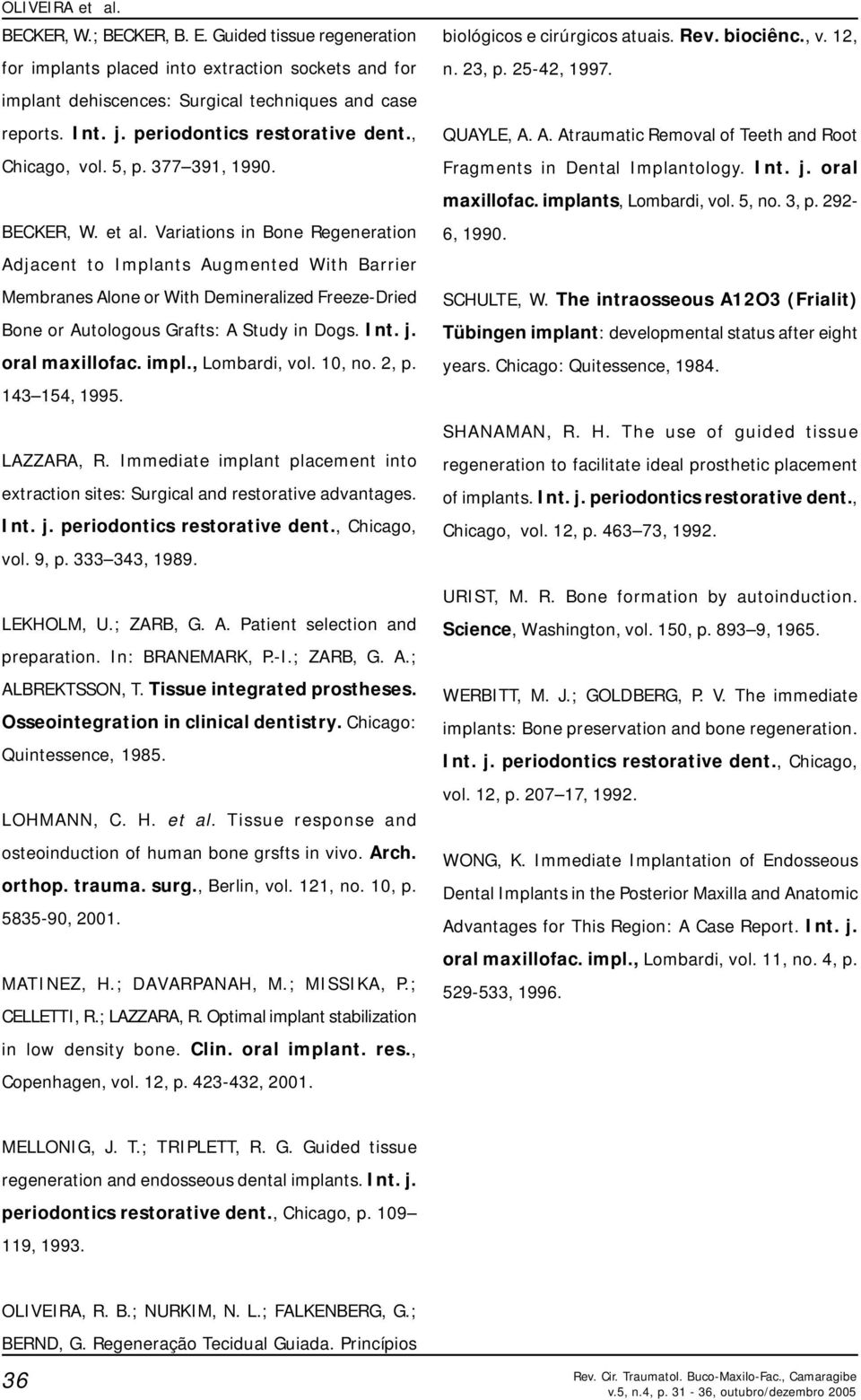 Variations in Bone Regeneration Adjacent to Implants Augmented With Barrier Membranes Alone or With Demineralized Freeze-Dried Bone or Autologous Grafts: A Study in Dogs. Int. j. oral maxillofac.