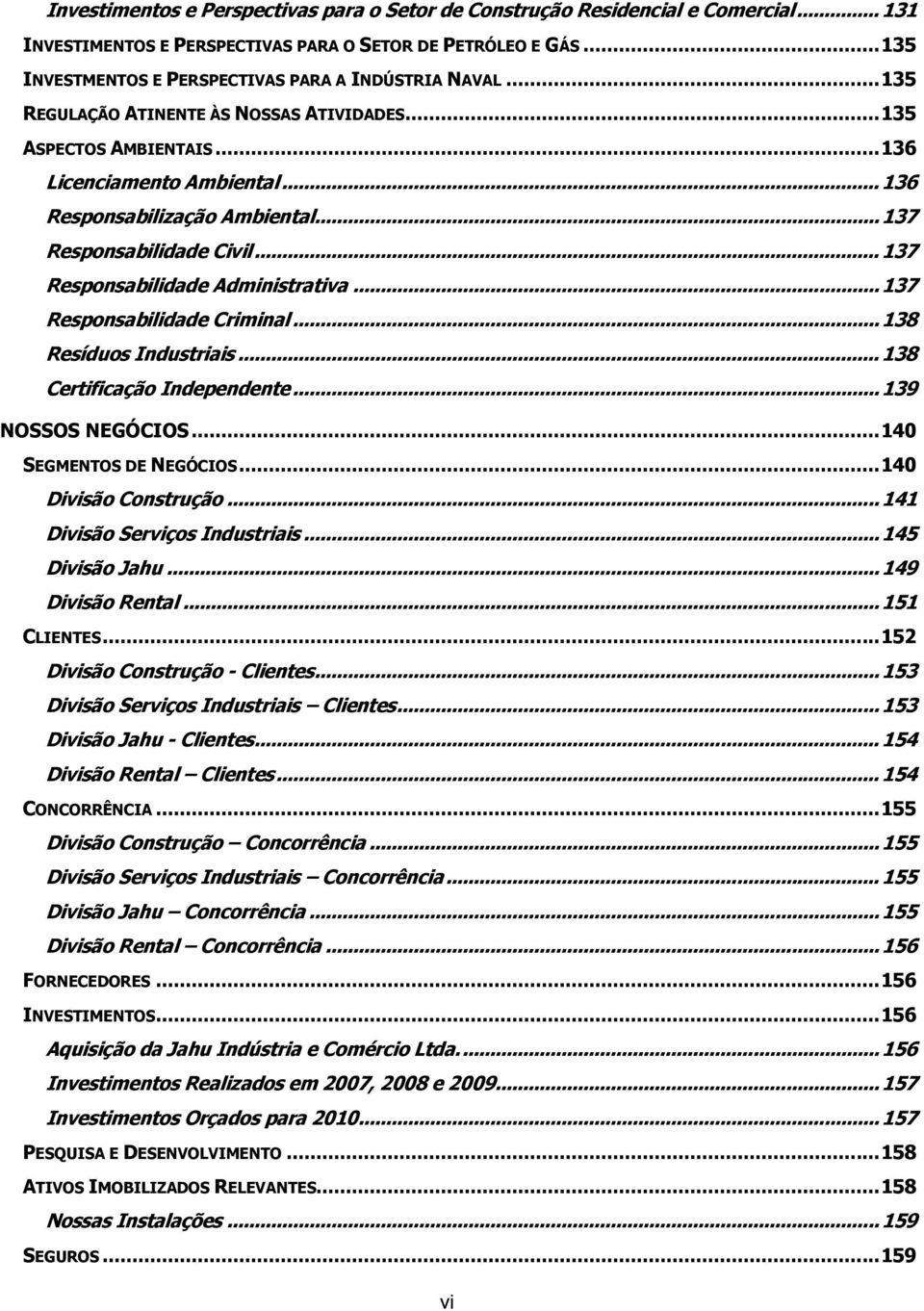 .. 137 Responsabilidade Civil... 137 Responsabilidade Administrativa... 137 Responsabilidade Criminal... 138 Resíduos Industriais... 138 Certificação Independente... 139 NOSSOS NEGÓCIOS.