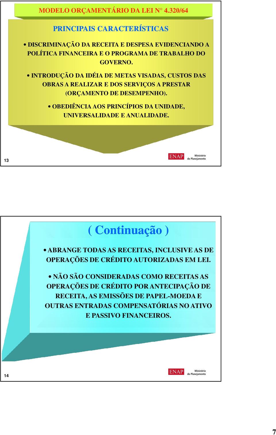 INTRODUÇÃO DA IDÉIA DE METAS VISADAS, CUSTOS DAS OBRAS A REALIZAR E DOS SERVIÇOS A PRESTAR (ORÇAMENTO DE DESEMPENHO).