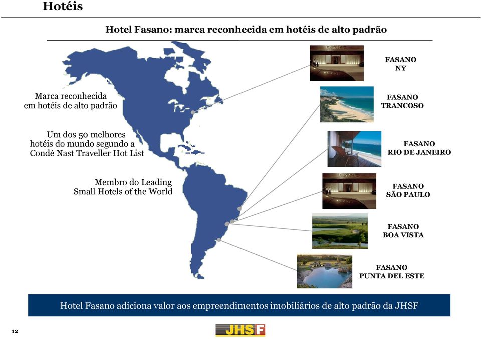 List FASANO RIO DE JANEIRO Membro do Leading Small Hotels of the World FASANO SÃO PAULO FASANO BOA