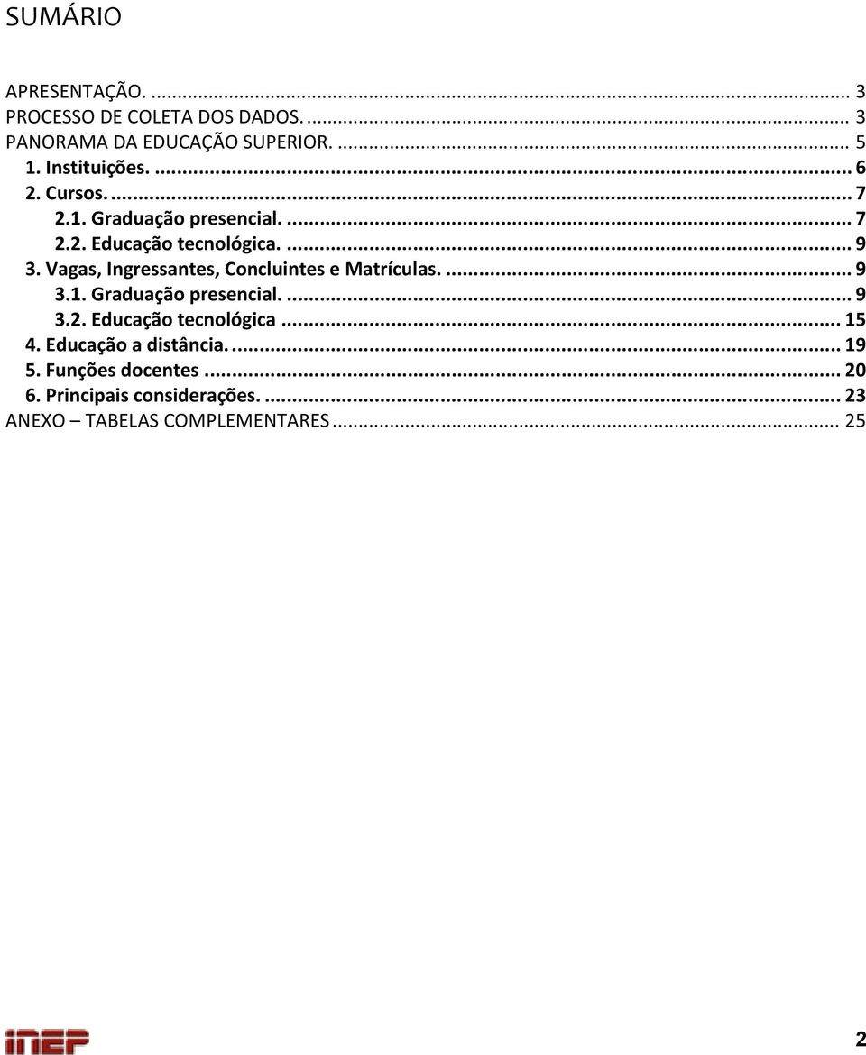 Vagas, Ingressantes, Concluintes e Matrículas.... 9 3.1. Graduação presencial.... 9 3.2. Educação tecnológica.