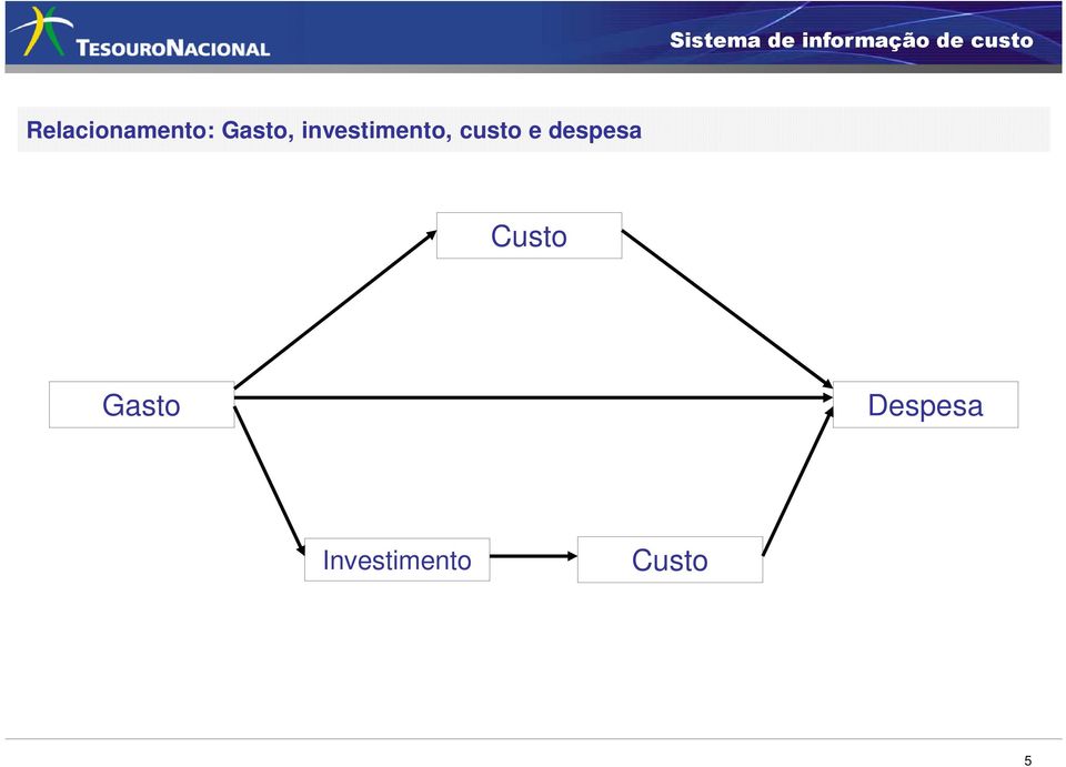 investimento, custo e despesa