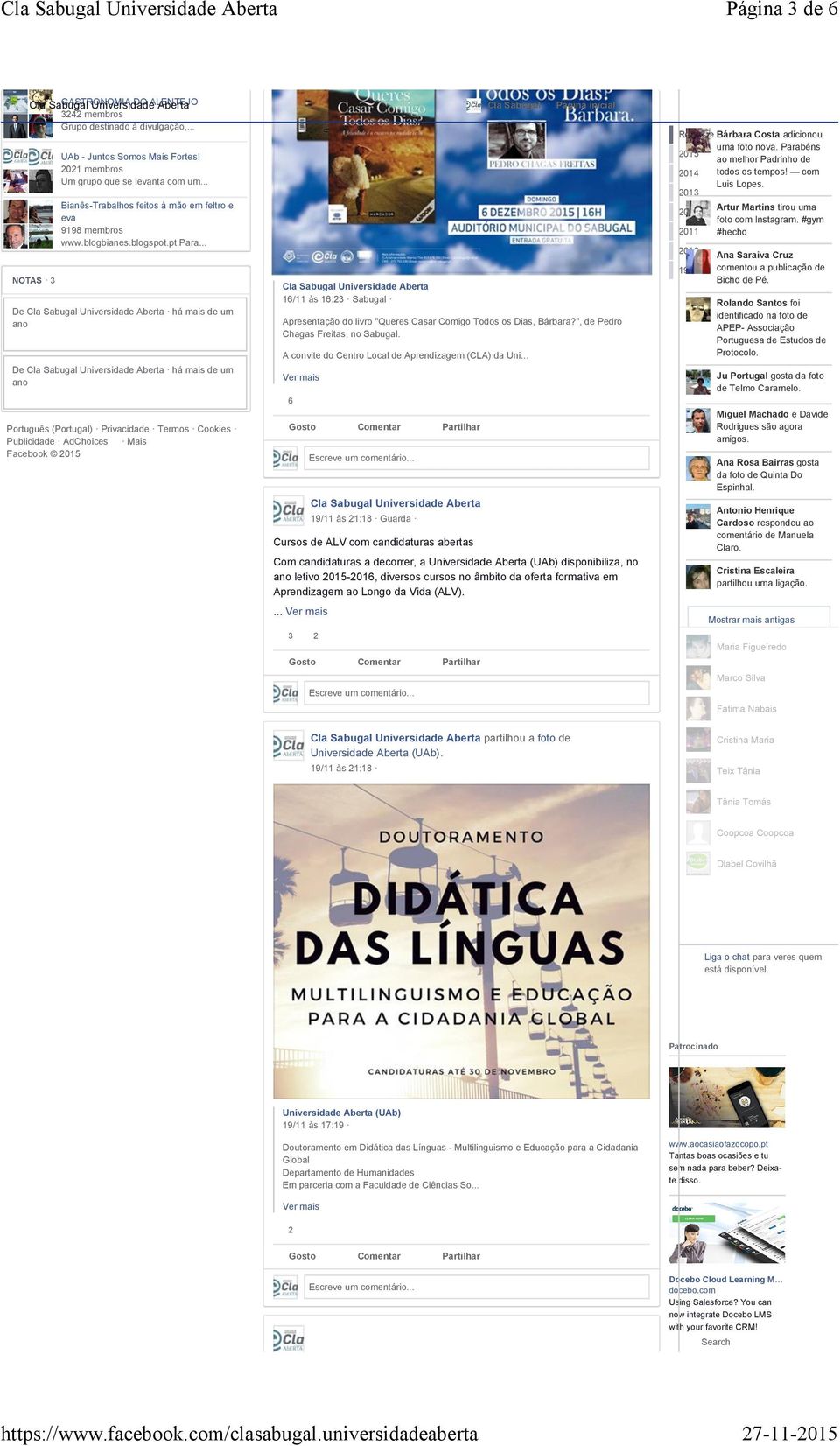 .. De há mais de um ano De há mais de um ano Português (Portugal) Privacidade Termos Cookies Publicidade AdChoices Mais Facebook 16/11 às 16:23 Sabugal Apresentação do livro "Queres Casar Comigo