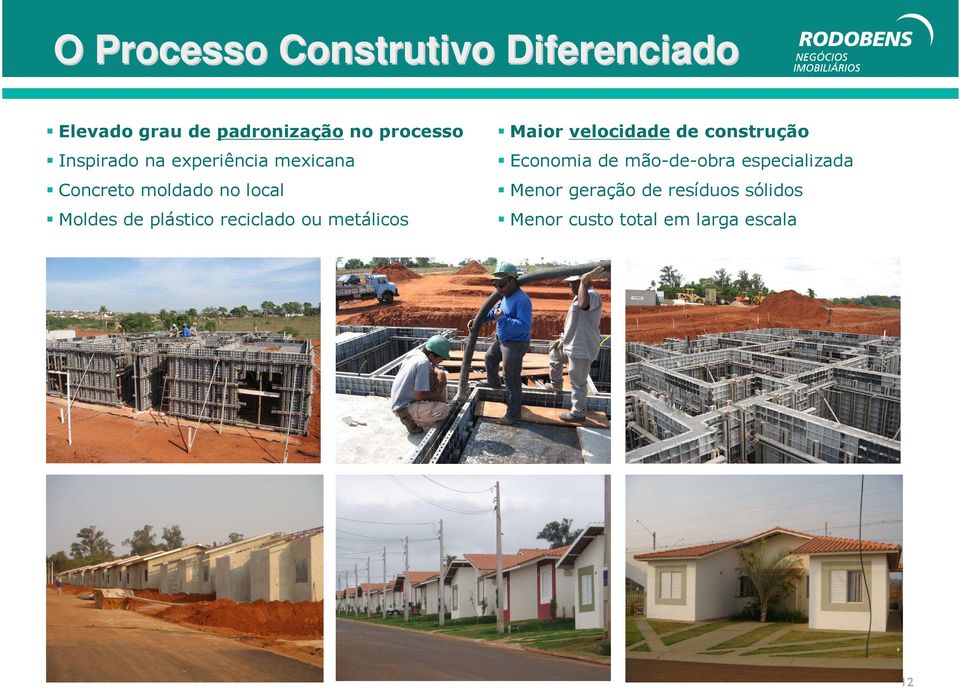 reciclado ou metálicos Maior velocidade de construção Economia de mão-de-obra