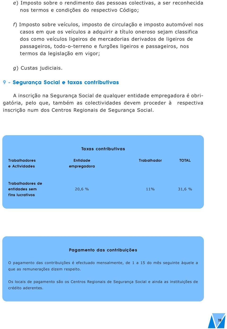 termos da legislação em vigor; g) Custas judiciais.