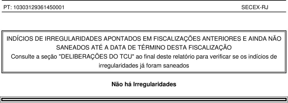 seção "DELIBERAÇÕES DO TCU" ao final deste relatório para verificar se