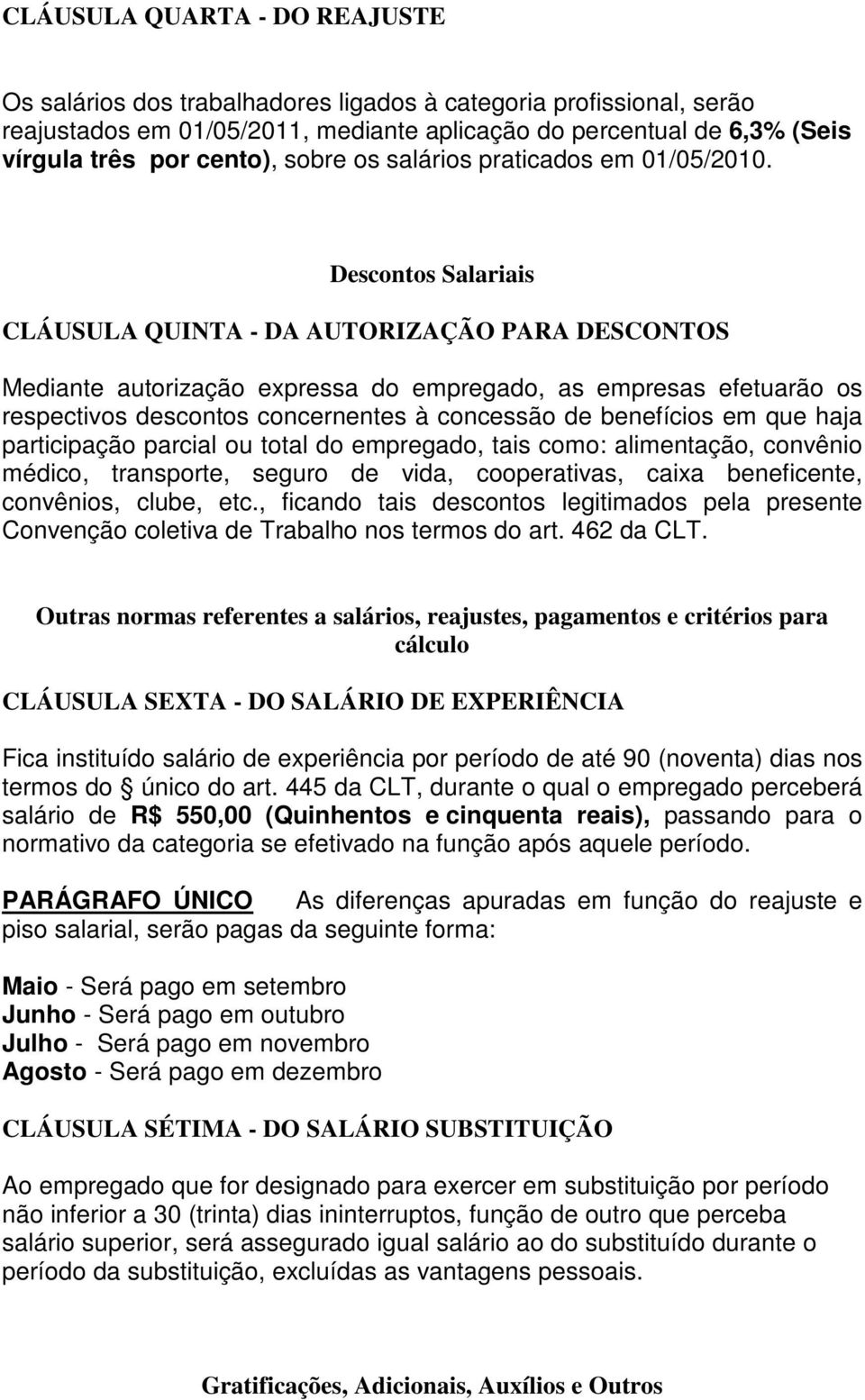 Descontos Salariais CLÁUSULA QUINTA - DA AUTORIZAÇÃO PARA DESCONTOS Mediante autorização expressa do empregado, as empresas efetuarão os respectivos descontos concernentes à concessão de benefícios