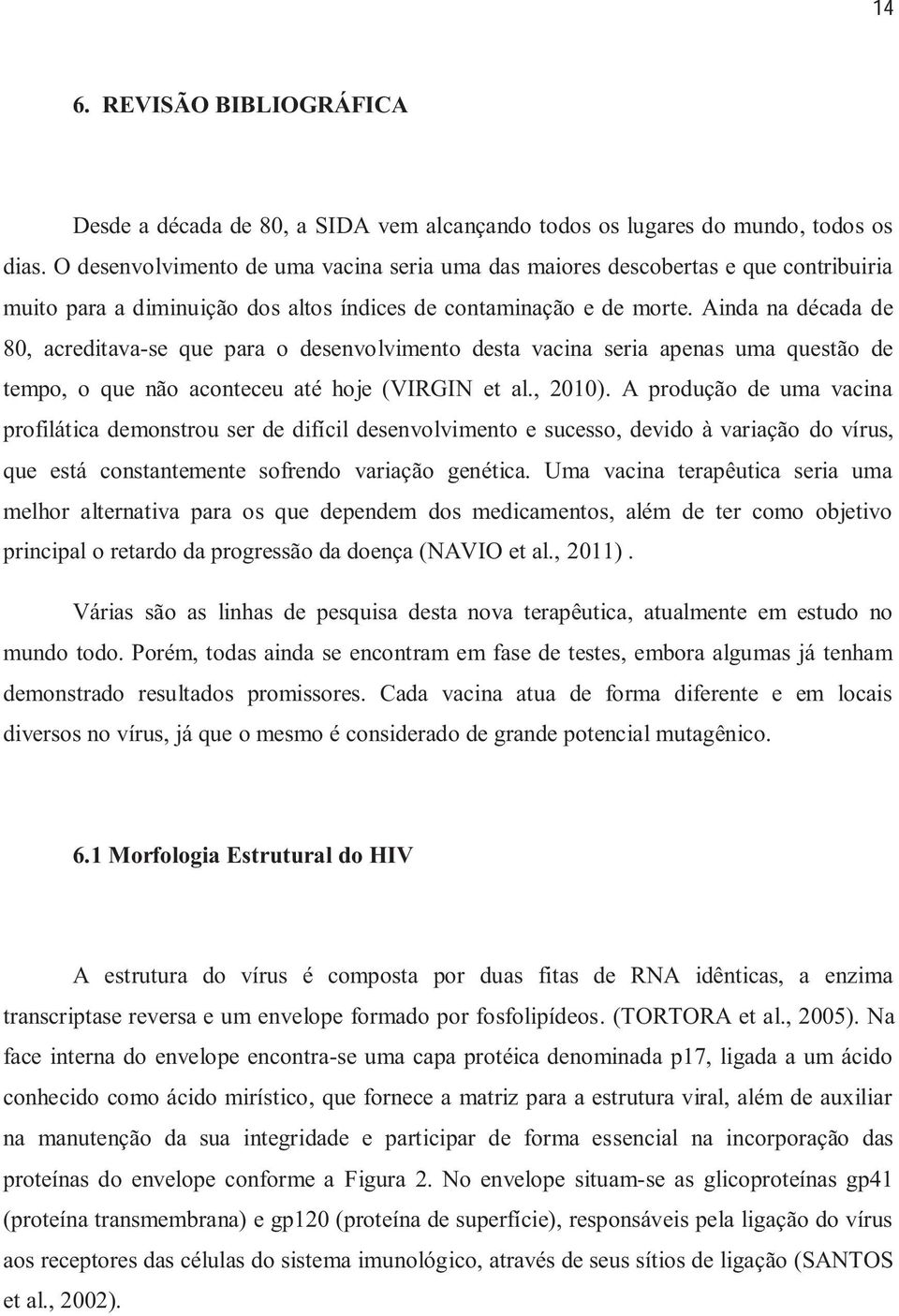 Ainda na década de 80, acreditava-se que para o desenvolvimento desta vacina seria apenas uma questão de tempo, o que não aconteceu até hoje (VIRGIN et al., 2010).