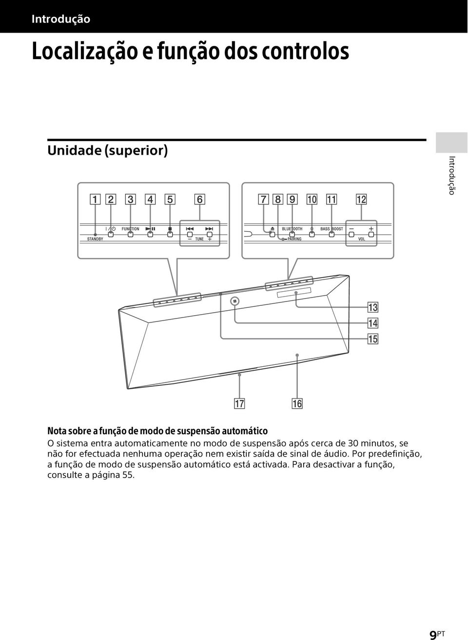 minutos, se não for efectuada nenhuma operação nem existir saída de sinal de áudio.