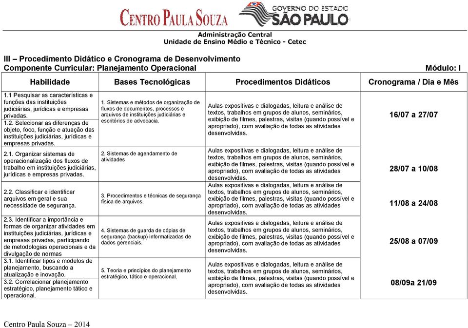 Selecionar as diferenças de objeto, foco, função e atuação das instituições judiciárias, jurídicas e empresas privadas. 2.1.