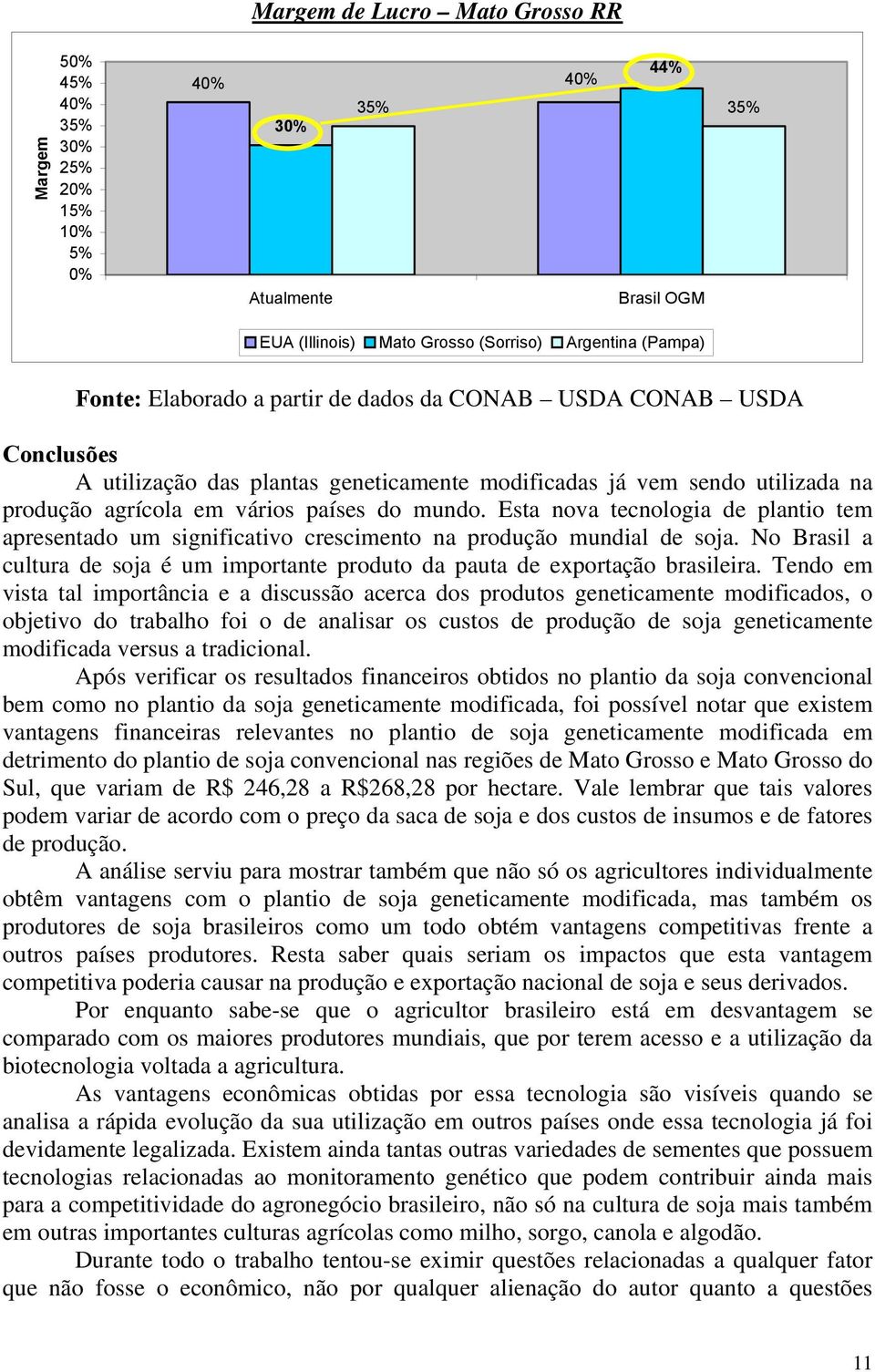 Esta nova tecnologia de plantio tem apresentado um significativo crescimento na produção mundial de soja. No Brasil a cultura de soja é um importante produto da pauta de exportação brasileira.