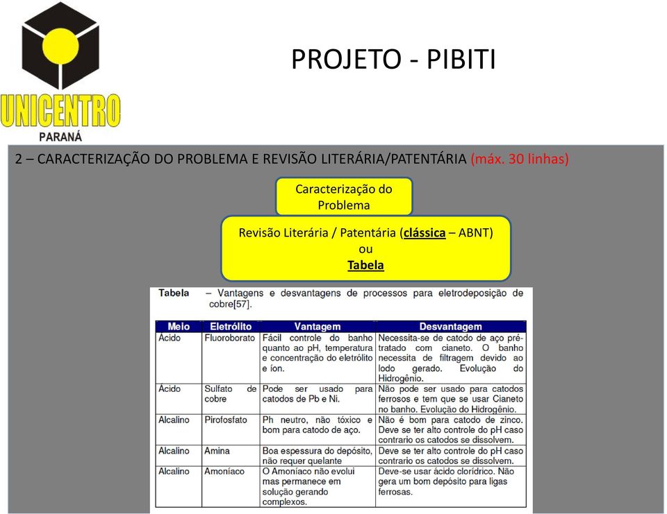 30 linhas) Caracterização do Problema