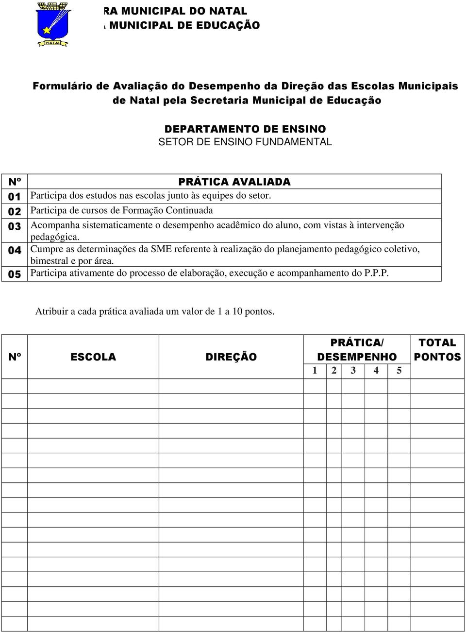 02 Participa de cursos de Formação Continuada 03 Acompanha sistematicamente o desempenho acadêmico do aluno, com vistas à intervenção pedagógica.