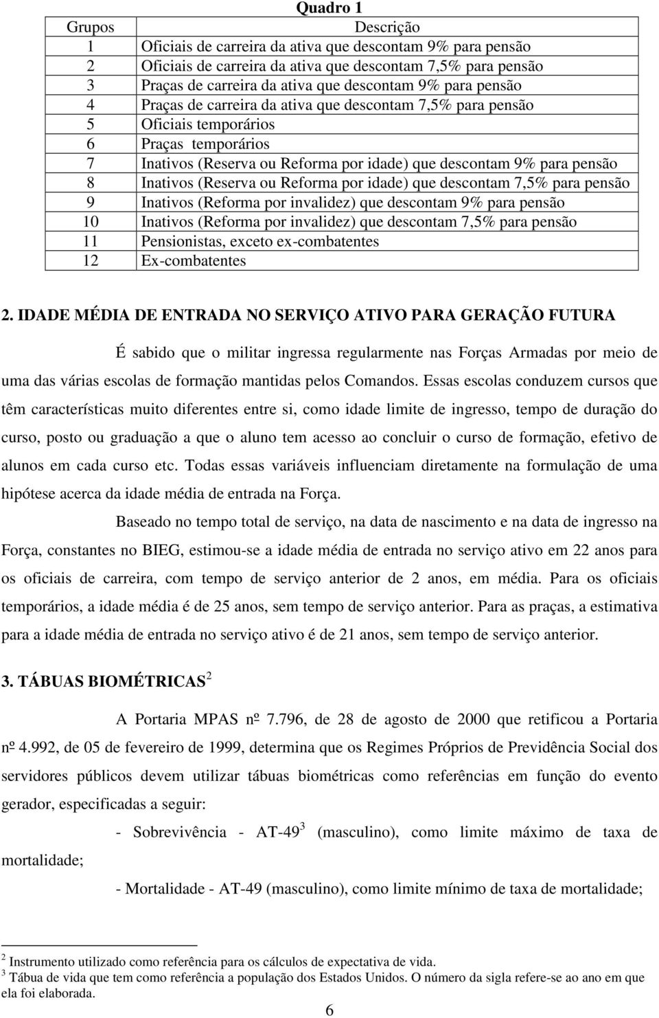 (Reserva ou Reforma por idade) que descontam 7,5% para pensão 9 Inativos (Reforma por invalidez) que descontam 9% para pensão 10 Inativos (Reforma por invalidez) que descontam 7,5% para pensão 11