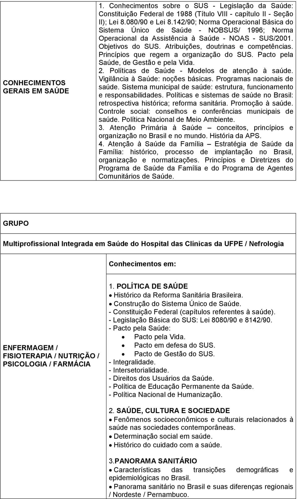 Princípios que regem a organização do SUS. Pacto pela Saúde, de Gestão e pela Vida. 2. Políticas de Saúde - Modelos de atenção à saúde. Vigilância à Saúde: noções básicas.