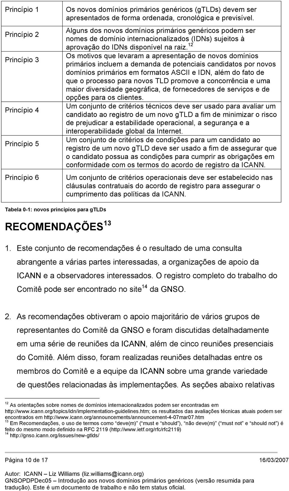 12 Os motivos que levaram a apresentação de novos domínios primários incluem a demanda de potenciais candidatos por novos domínios primários em formatos ASCII e IDN, além do fato de que o processo