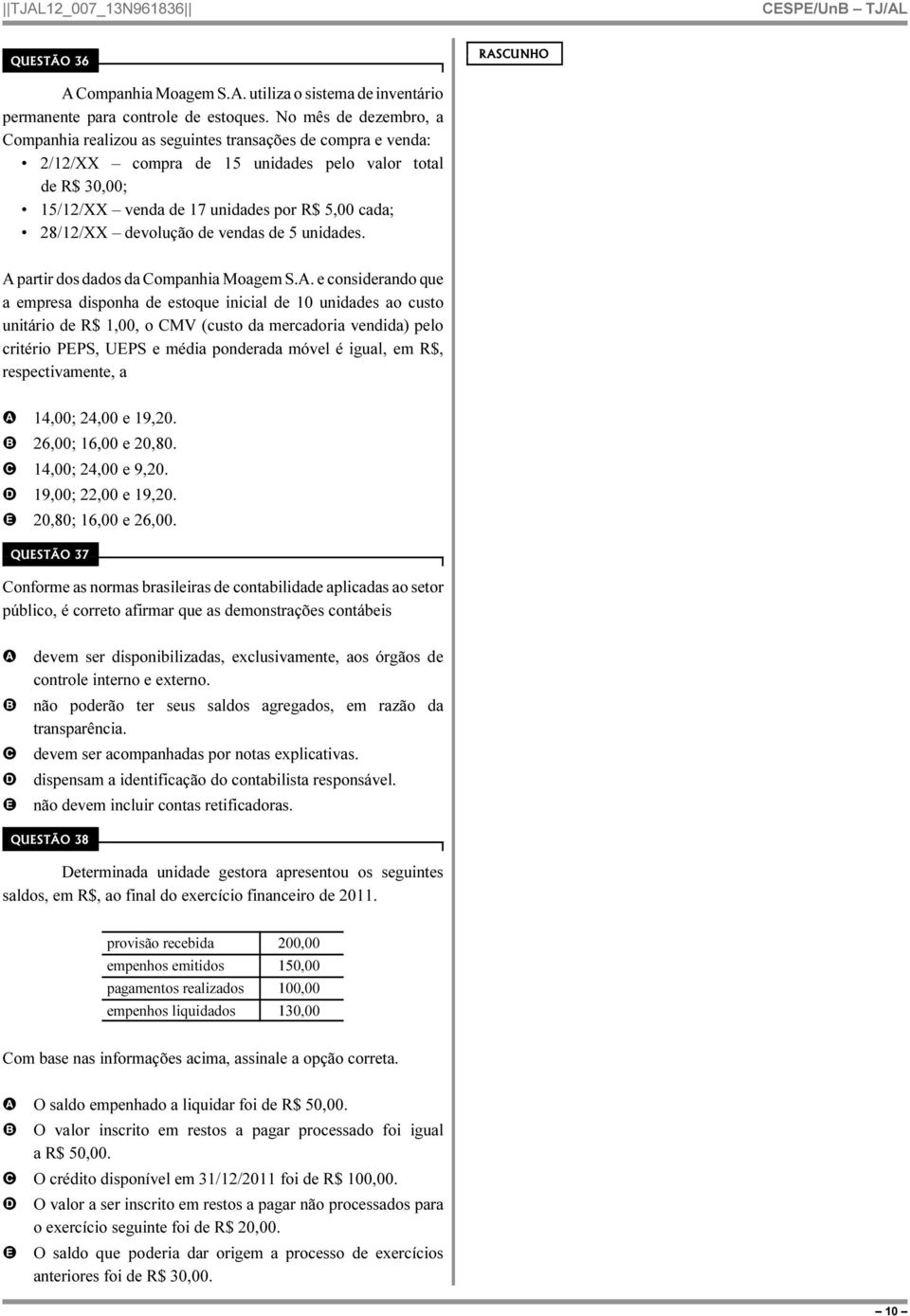 devolução de vendas de 5 unidades. partir dos dados da ompanhia Moagem S.