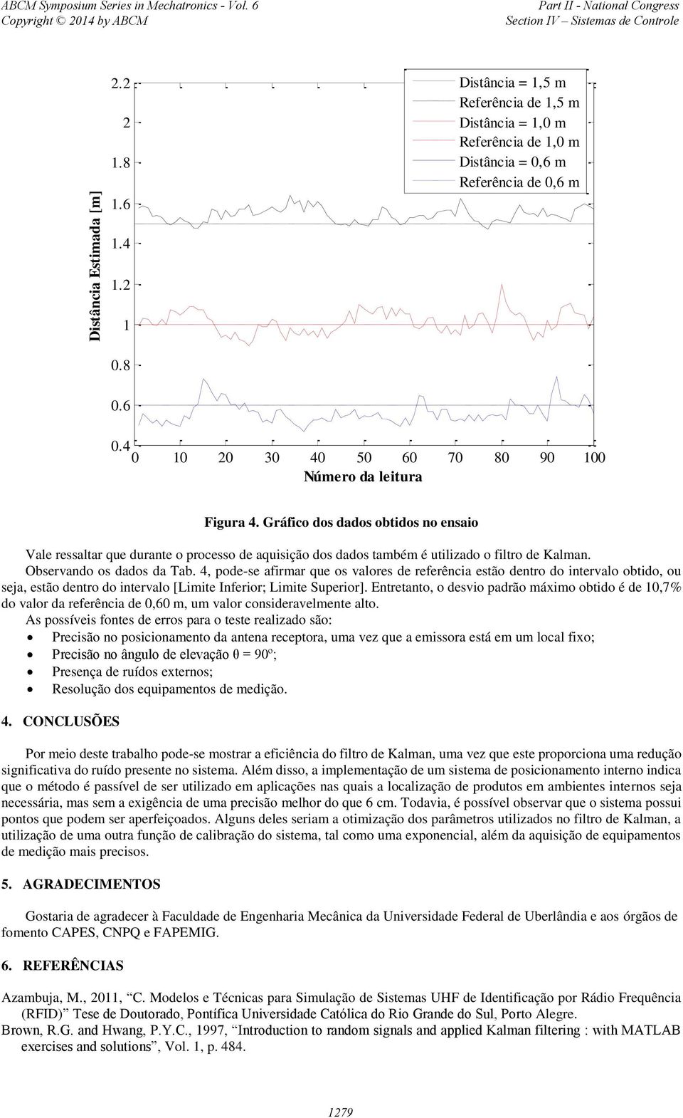 Observando os dados da Tab. 4, pode-se afirmar que os valores de referência estão dentro do intervalo obtido, ou seja, estão dentro do intervalo [Limite Inferior; Limite Superior].