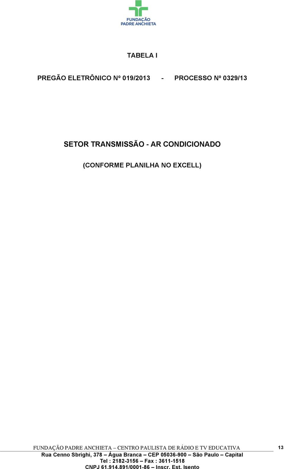 SETOR TRANSMISSÃO - AR