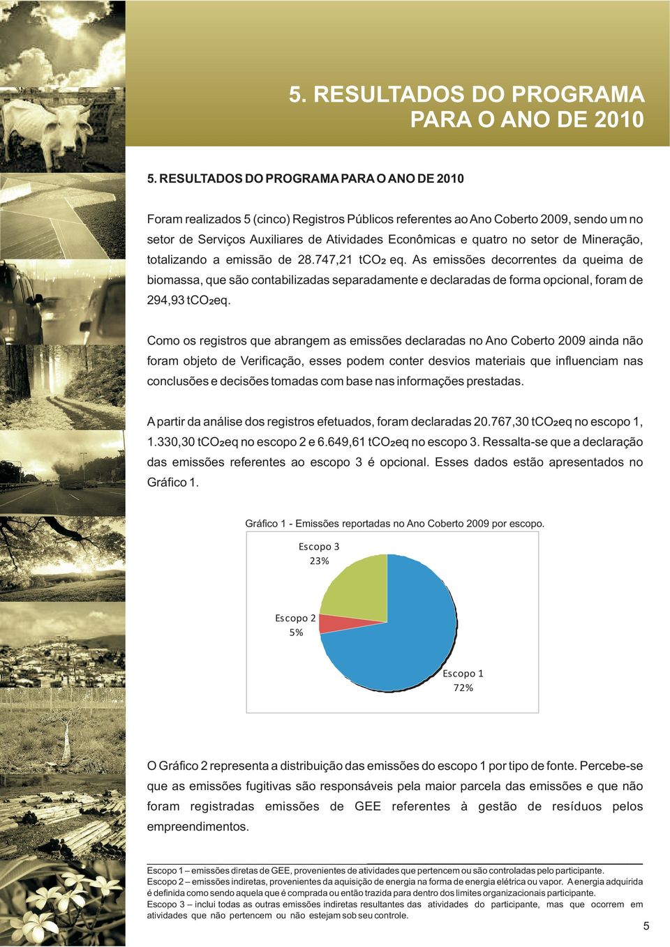 setor de Mineração, totalizando a emissão de 28.747,21 tco₂ eq.