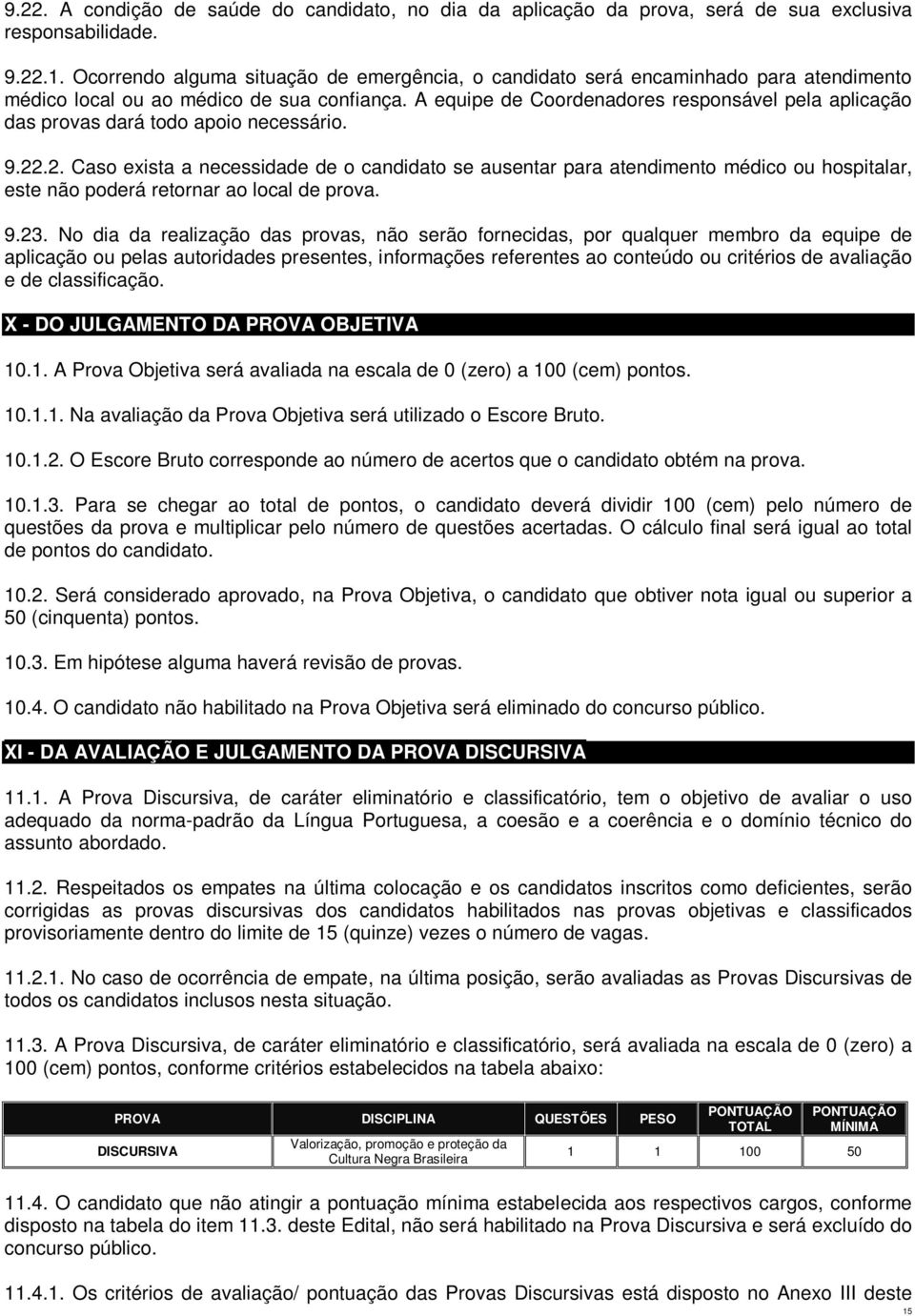 A equipe de Coordenadores responsável pela aplicação das provas dará todo apoio necessário. 9.22